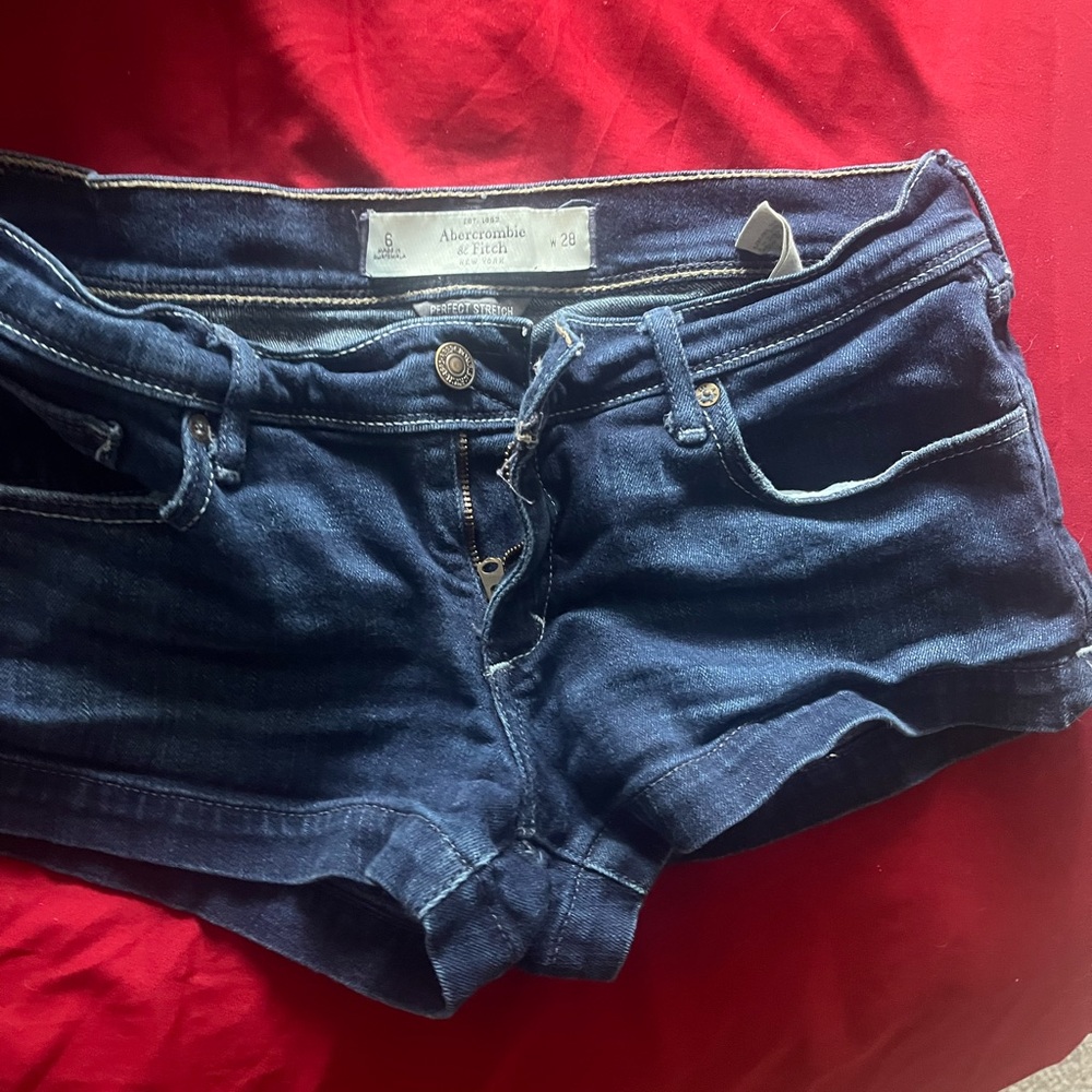 Abercrombie & Fitch Dark Blue Jean Shorts